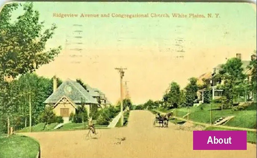 Ridgeview Avenue and Congregational Church, White Plains, N.Y. — vintage postcard